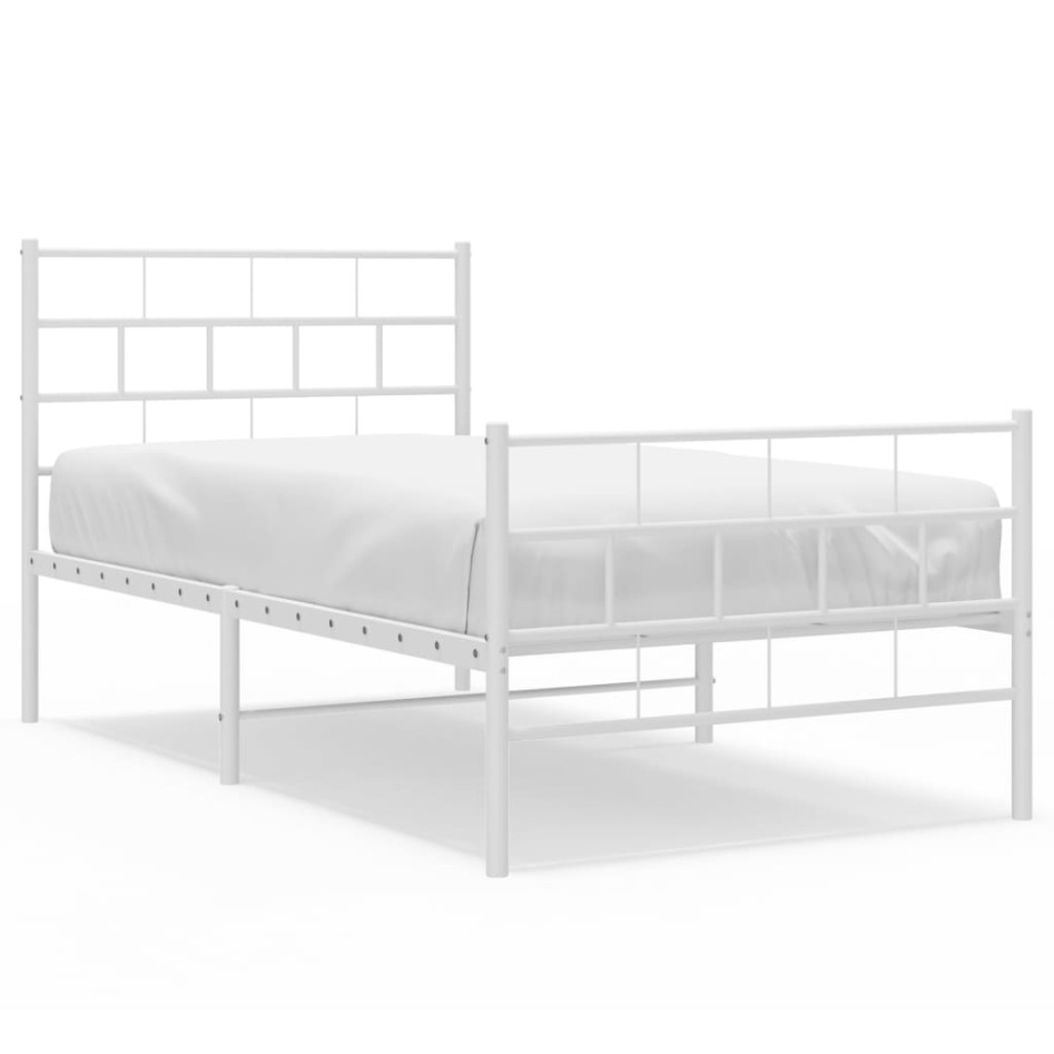 Estructura cama sin colchón con estribo metal blanco 80x200