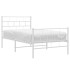 Estructura cama sin colchón con estribo metal blanco 80x200
