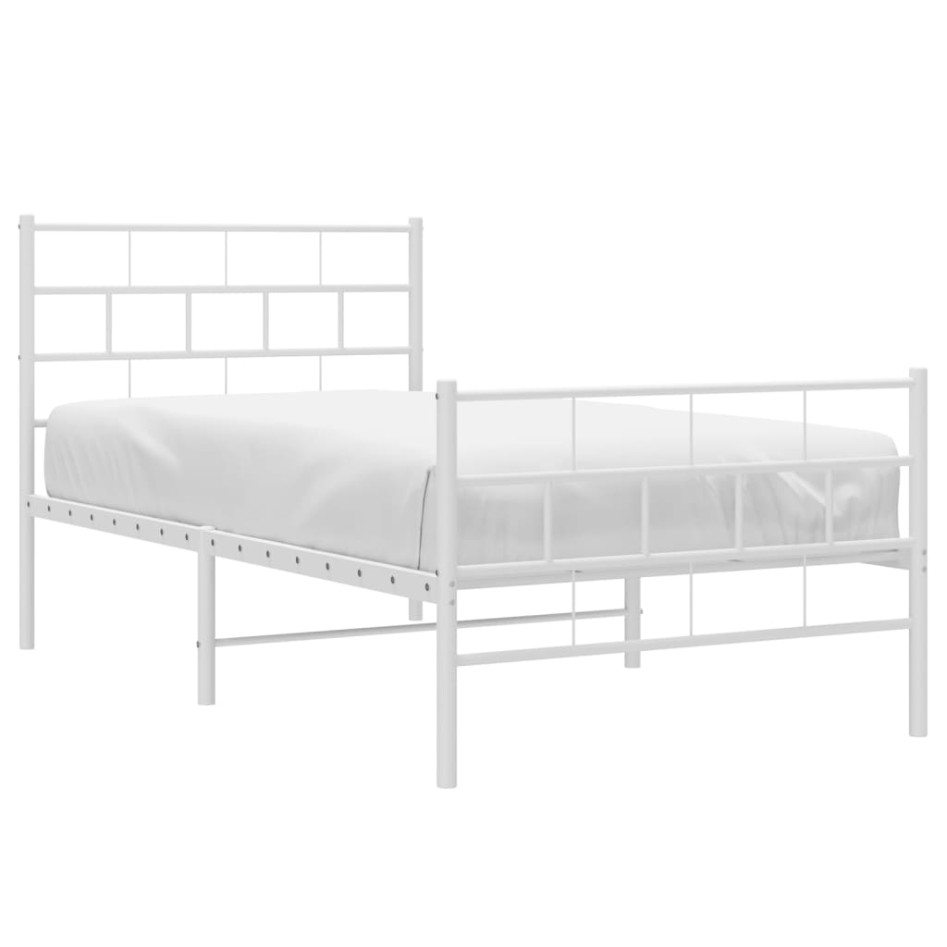 Estructura cama sin colchón con estribo metal blanco 80x200