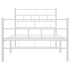 Estructura cama sin colchón con estribo metal blanco 80x200