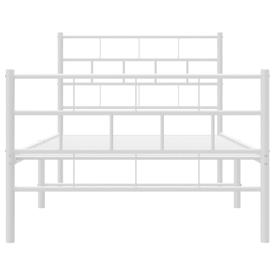Estructura cama sin colchón con estribo metal blanco 80x200