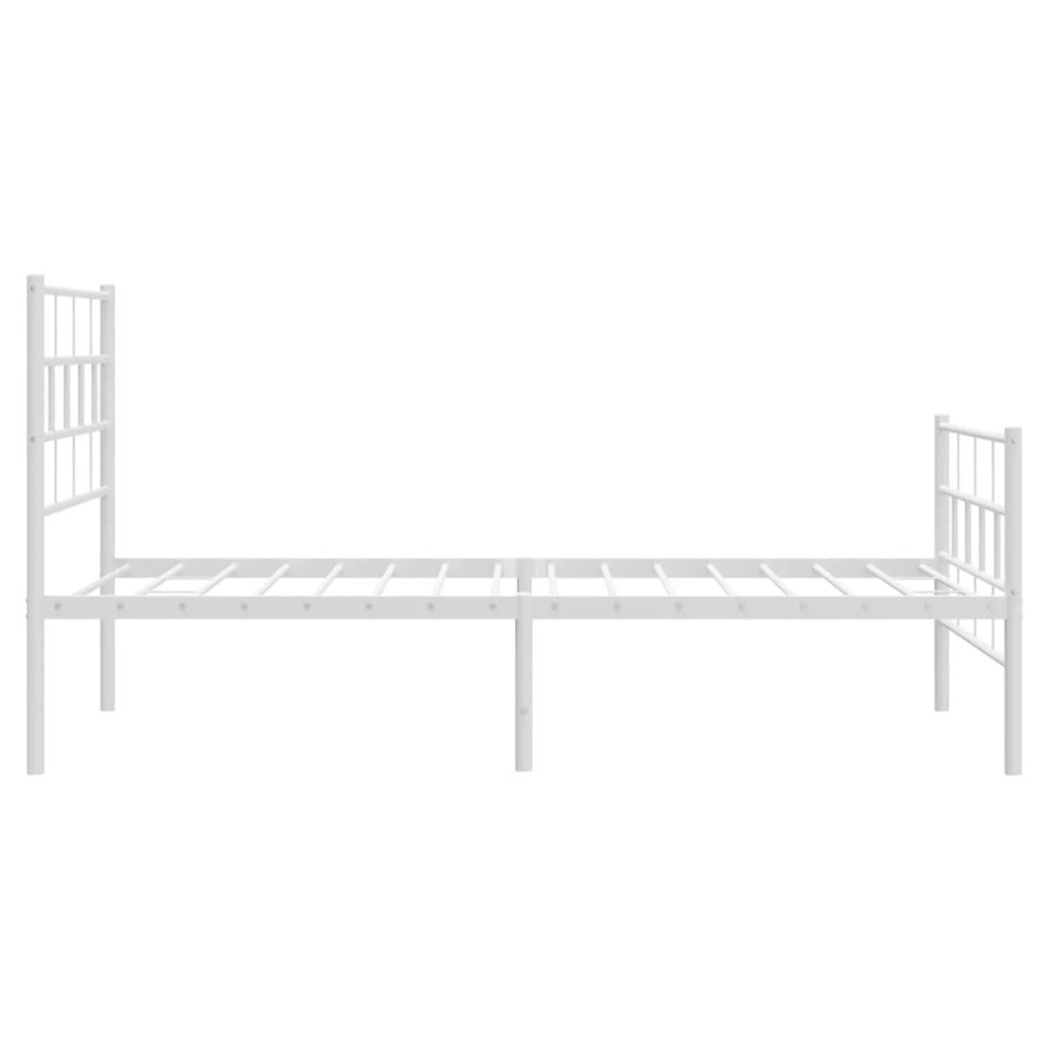 Estructura cama sin colchón con estribo metal blanco 80x200
