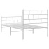 Estructura cama sin colchón con estribo metal blanco 80x200