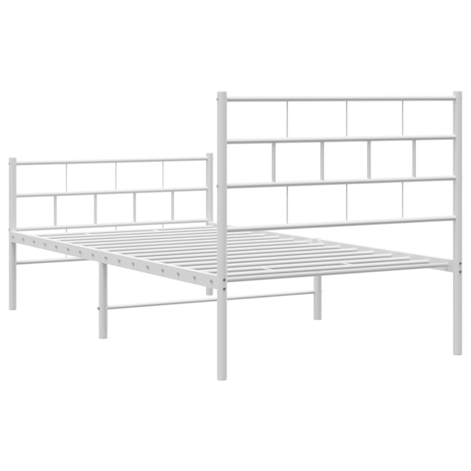 Estructura cama sin colchón con estribo metal blanco 80x200