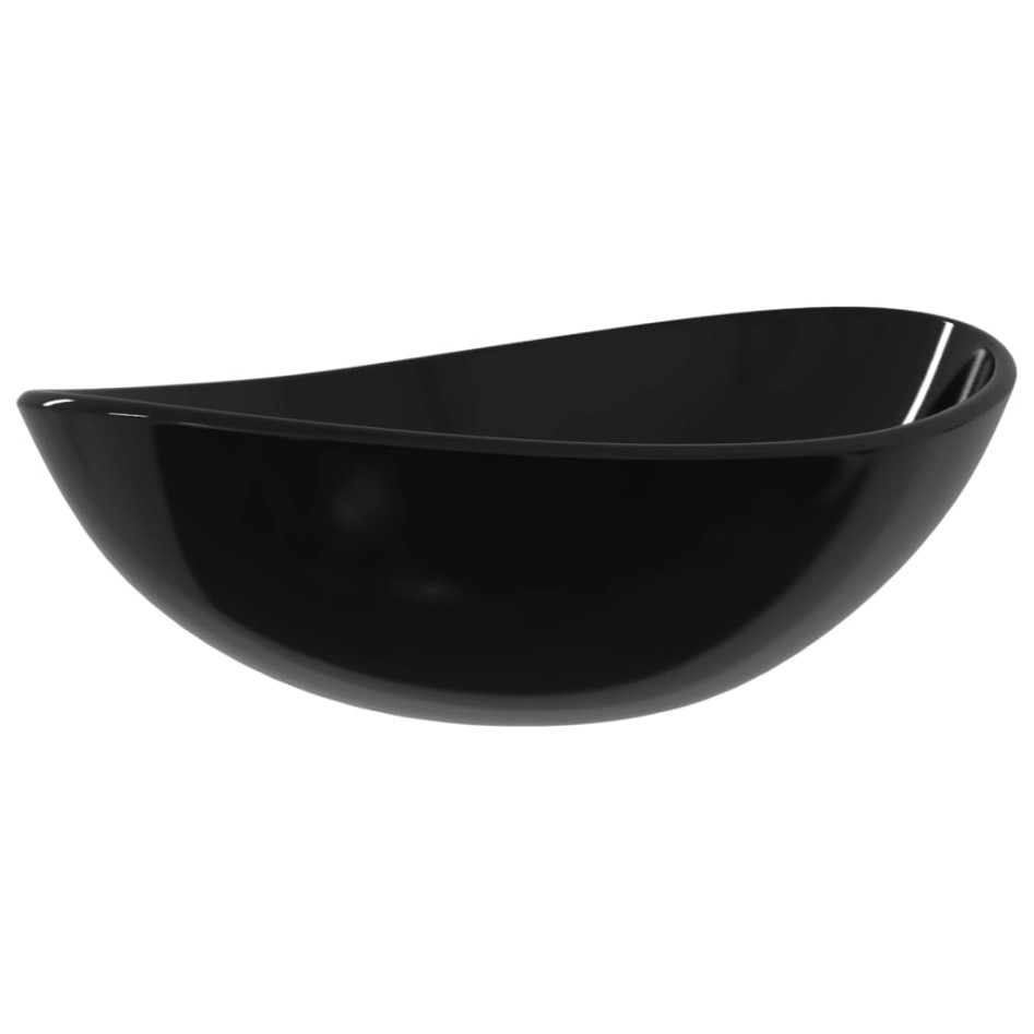 Lavabo de vidrio templado negro 54,5x35x15,5