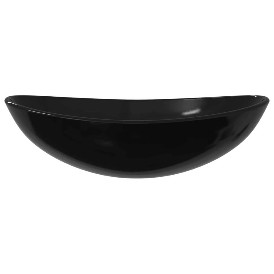 Lavabo de vidrio templado negro 54,5x35x15,5