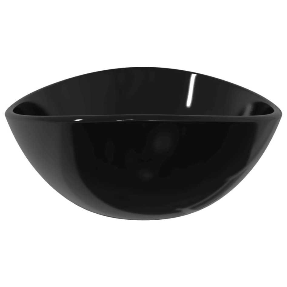 Lavabo de vidrio templado negro 54,5x35x15,5