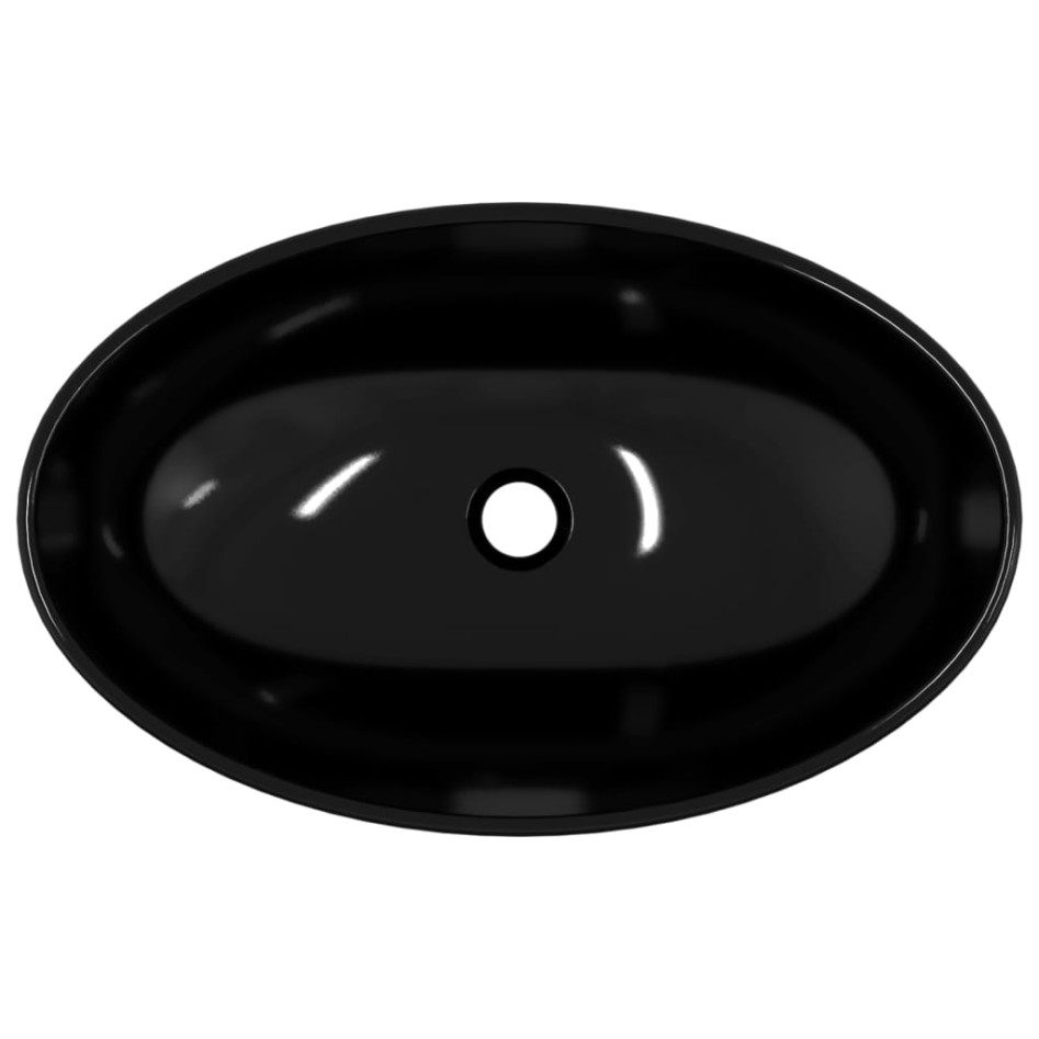 Lavabo de vidrio templado negro 54,5x35x15,5