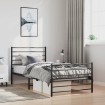 Estructura cama sin colchón con estribo metal negro 100x200 cm