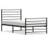 Estructura cama sin colchón con estribo metal negro 100x200