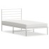 Estructura cama sin colchón con cabecero metal blanco 75x190