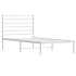 Estructura cama sin colchón con cabecero metal blanco 75x190