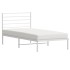 Estructura cama sin colchón con cabecero metal blanco 75x190
