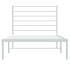 Estructura cama sin colchón con cabecero metal blanco 75x190