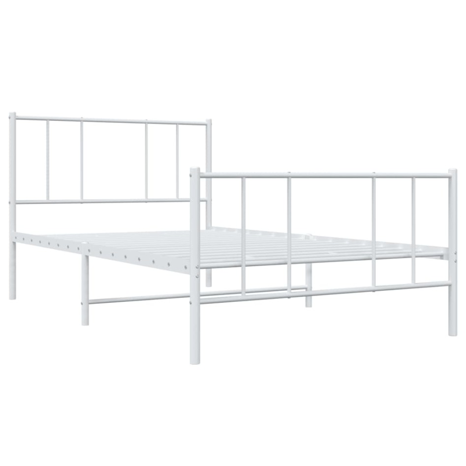 Estructura cama sin colchón con estribo metal blanco 80x200