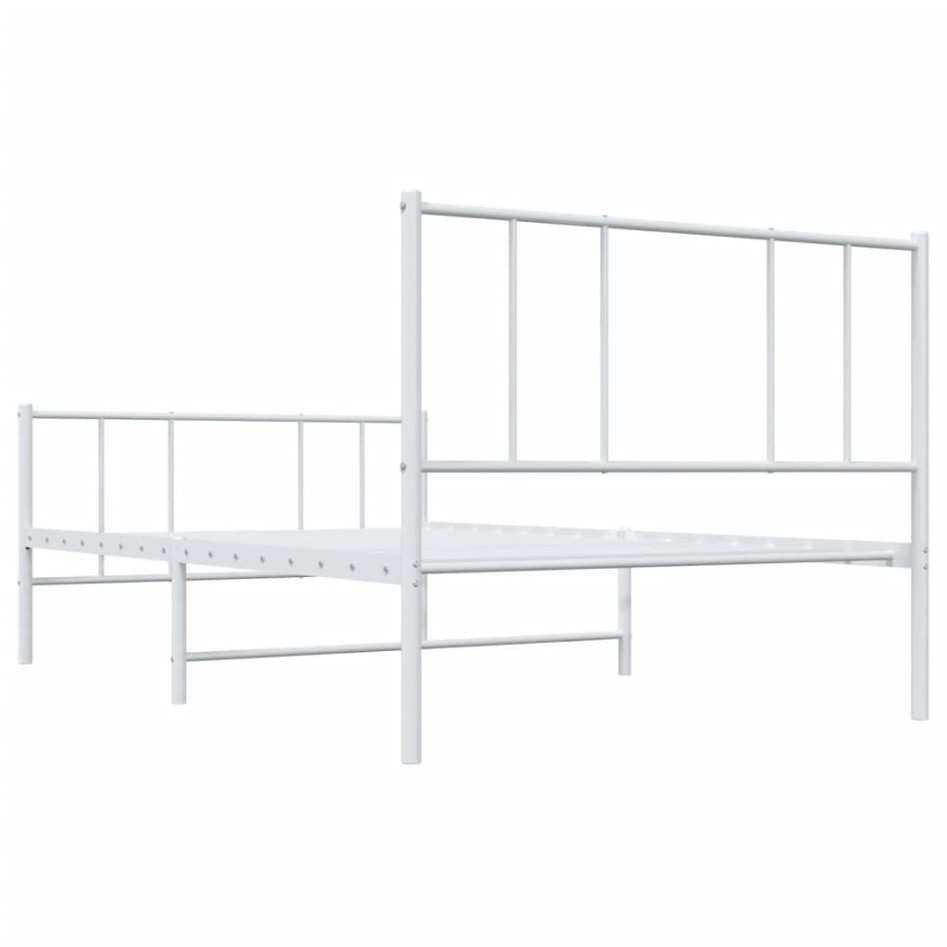 Estructura cama sin colchón con estribo metal blanco 80x200