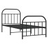 Estructura cama sin colchón con estribo metal negro 80x200