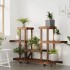 Soporte para flores con ruedas madera maciza abeto 110x25x78