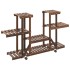 Soporte para flores con ruedas madera maciza abeto 110x25x78