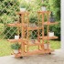 Soporte de flores con ruedas madera maciza abeto 110x25x115