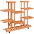 Soporte de flores con ruedas madera maciza abeto 110x25x115