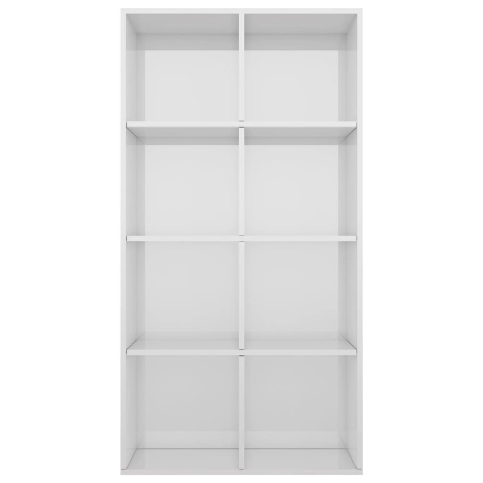 Estantería/Aparador contrachapada blanco brillo 66x30x130