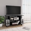 Mueble de TV con ruedas madera de ingeniería negro 80x40x45 cm