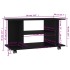 Mueble de TV con ruedas madera de ingeniería negro 80x40x45