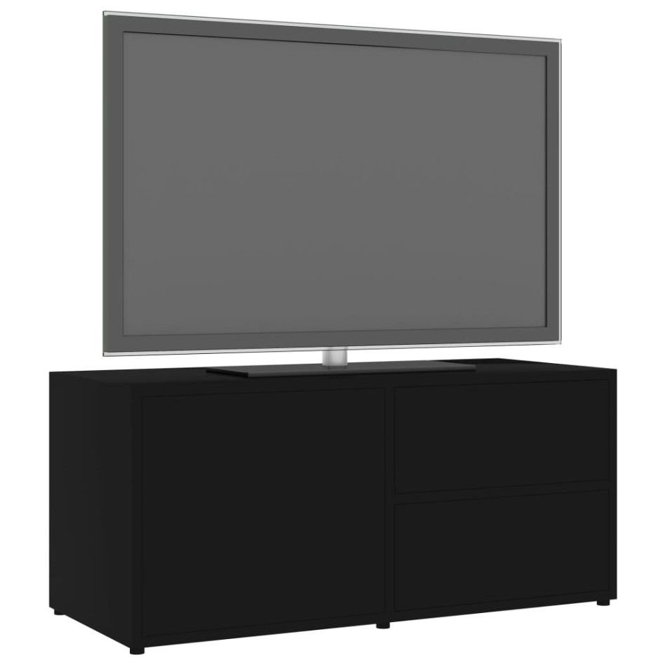 Mueble para TV madera contrachapada negro 80x34x36
