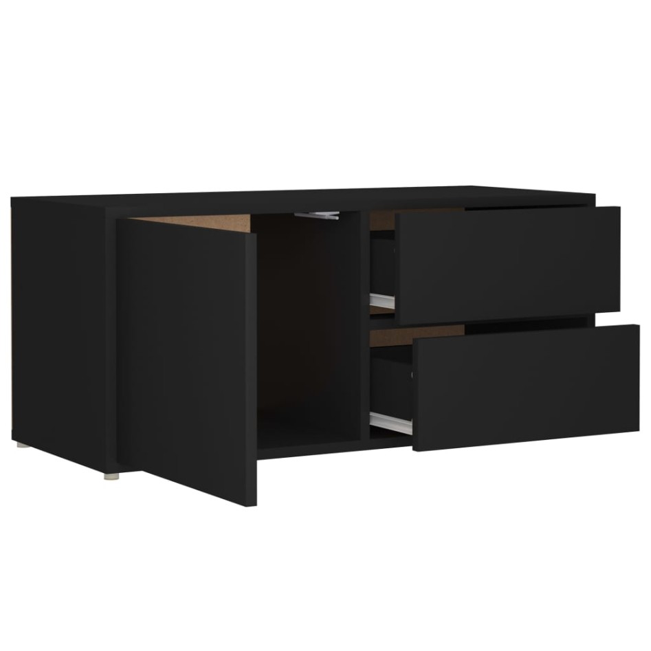 Mueble para TV madera contrachapada negro 80x34x36