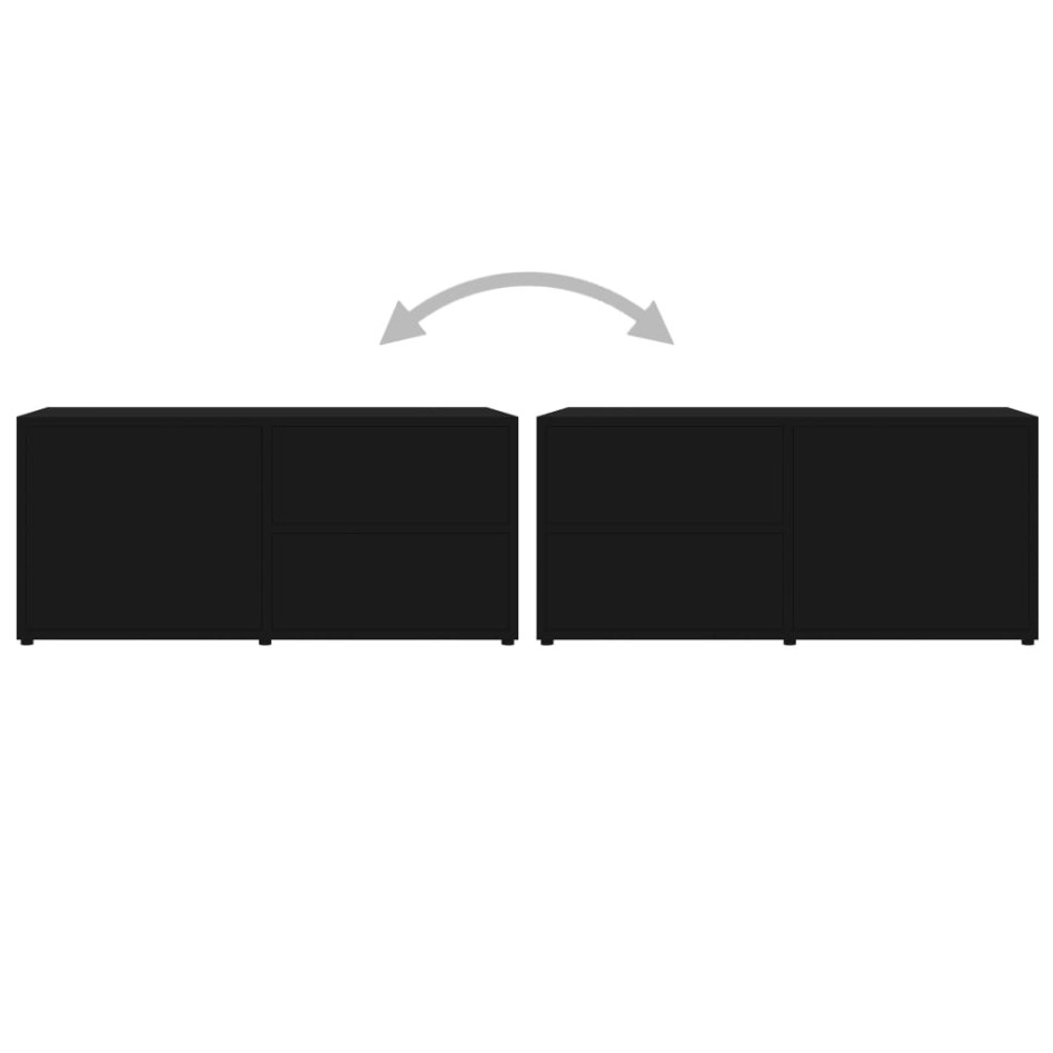 Mueble para TV madera contrachapada negro 80x34x36