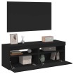 Muebles de TV con luces LED 2 uds negro 60x35x40 cm