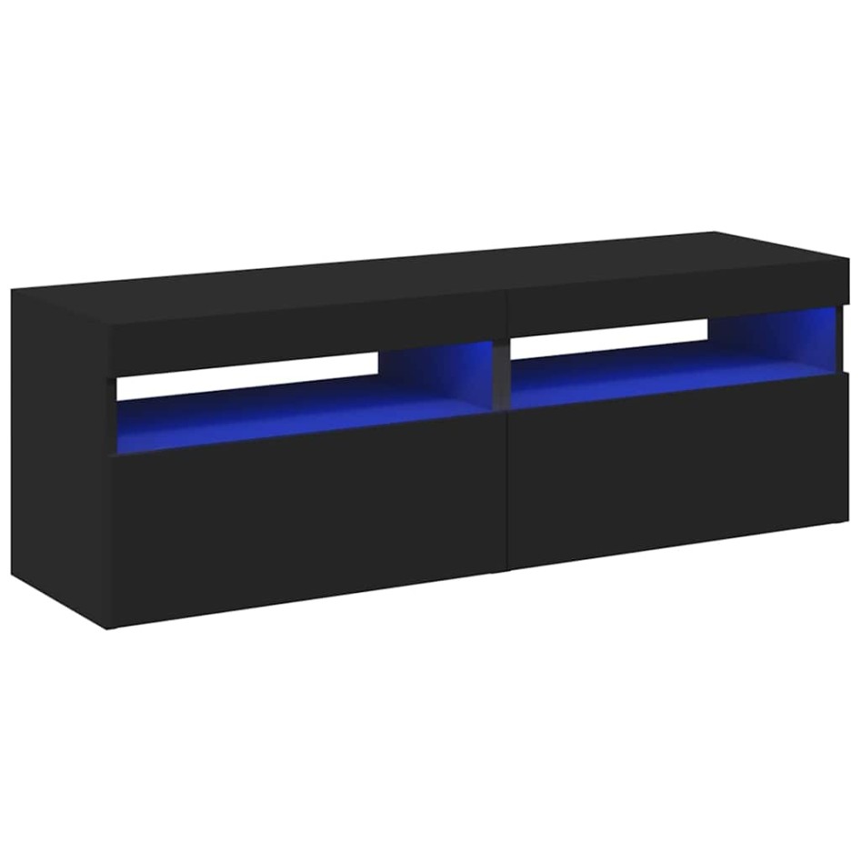 Muebles de TV con luces LED 2 uds negro 60x35x40