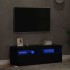 Muebles de TV con luces LED 2 uds negro 60x35x40