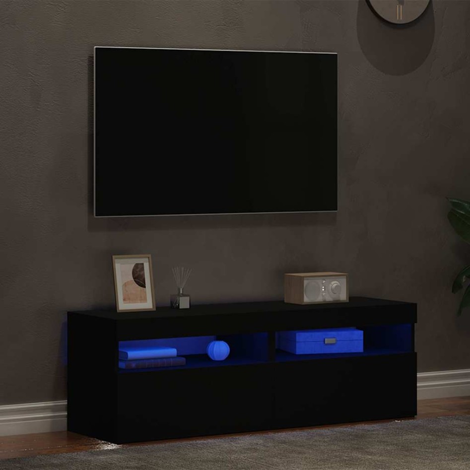 Muebles de TV con luces LED 2 uds negro 60x35x40