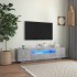 Mueble de TV con luces LED gris hormigón 160x35x40
