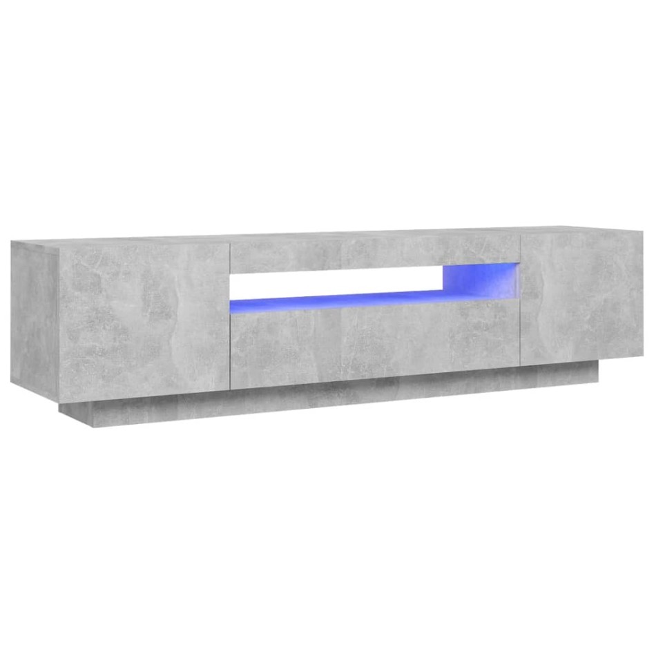 Mueble de TV con luces LED gris hormigón 160x35x40