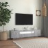 Mueble de TV con luces LED gris hormigón 160x35x40