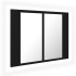 Armario espejo de baño con luz LED acrílico negro 60x12x45
