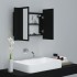 Armario espejo de baño con luz LED acrílico negro 60x12x45