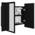 Armario espejo de baño con luz LED acrílico negro 60x12x45