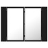 Armario espejo de baño con luz LED acrílico negro 60x12x45