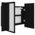 Armario espejo de baño con luz LED acrílico negro 60x12x45