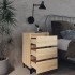 Mesita de noche y patas de metal roble Sonoma 40x35x69