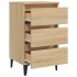 Mesita de noche y patas de metal roble Sonoma 40x35x69