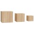 Mesas auxiliares 3 pzas madera contrachapada color roble