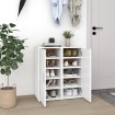 Muebles zapateros 2 uds madera contrachapada blanco 32x35x70 cm