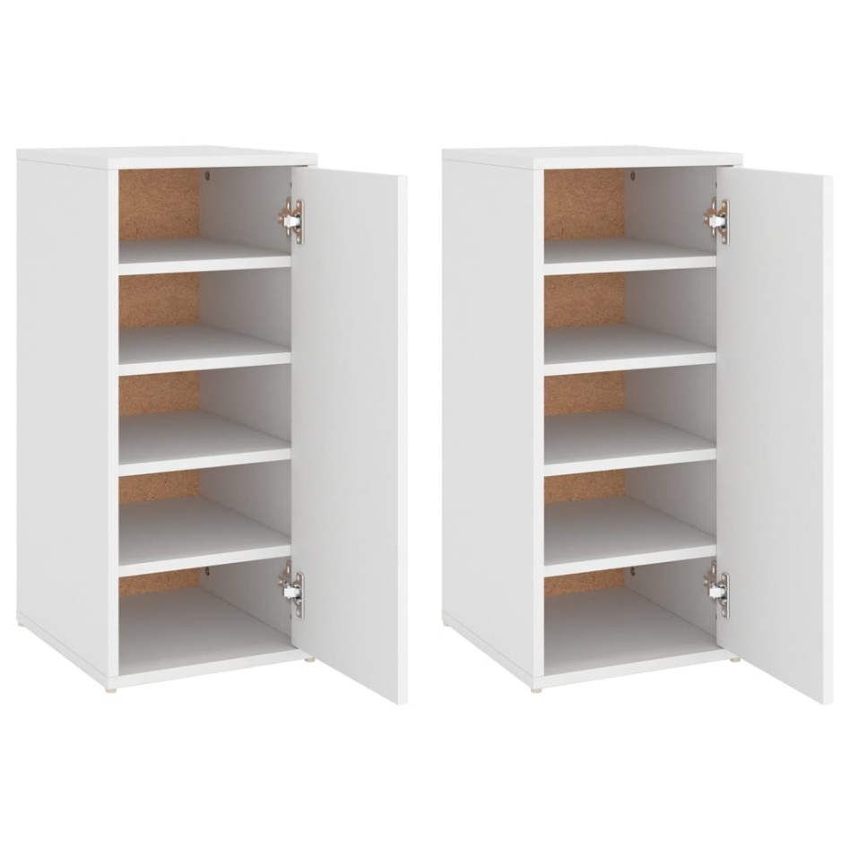 Muebles zapateros 2 uds madera contrachapada blanco 32x35x70