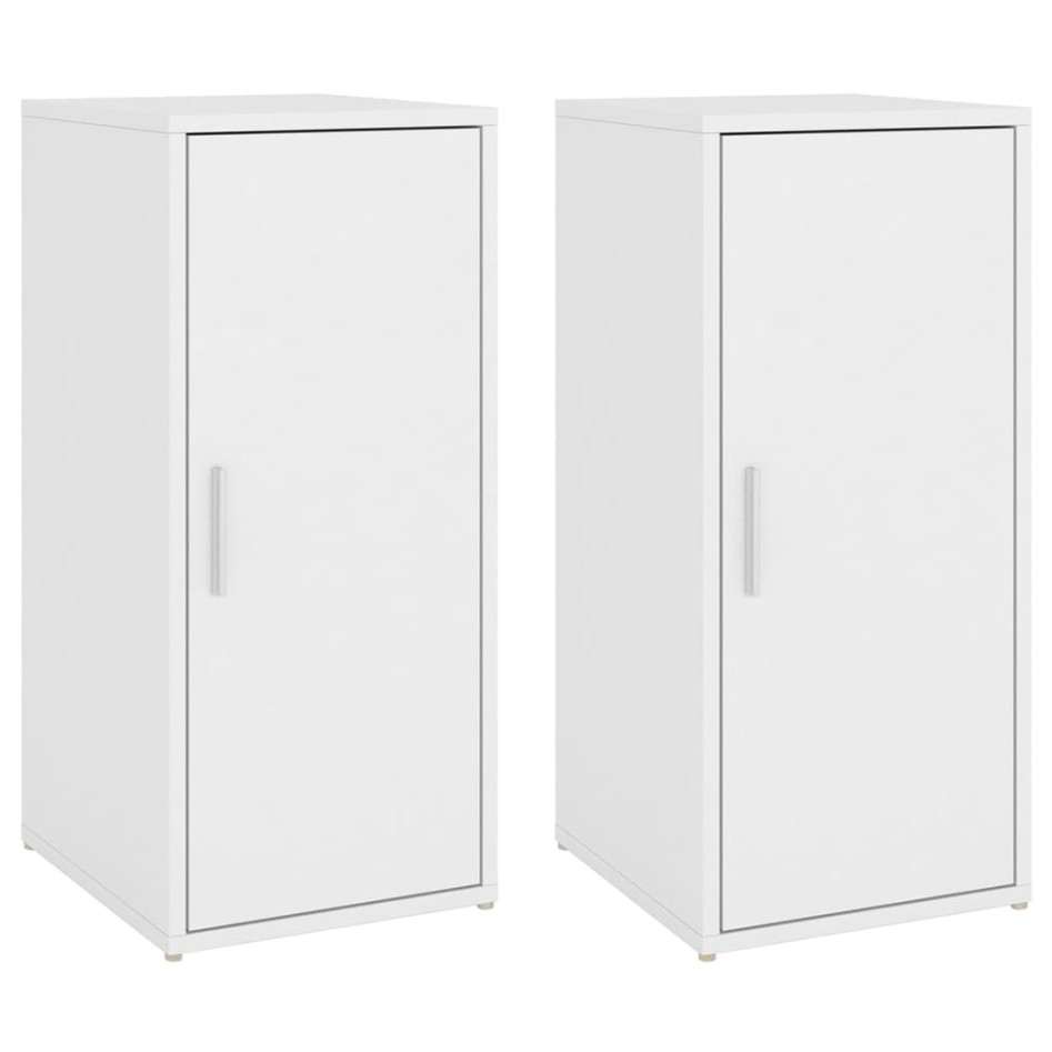 Muebles zapateros 2 uds madera contrachapada blanco 32x35x70