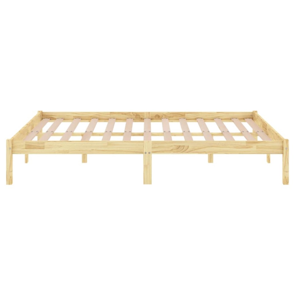 Estructura de cama sin colchón madera maciza 140x200